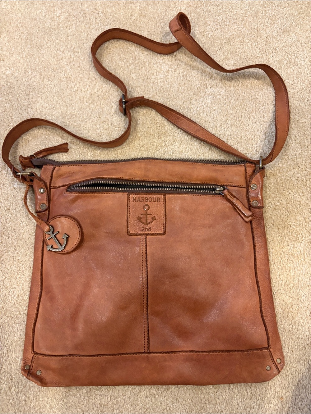 Harbour 2nd Tan Leather Messenger Bag